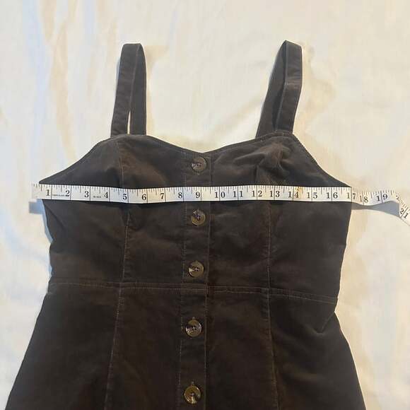 Altar'd State Y2k Grunge Cottagecore Corduroy Button-Up Bib Overall Mini Dress-L - Picture 2 of 6